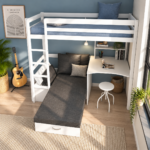 Thuka Hit 8 Highsleeper with Desk and Black Futon - Image 3