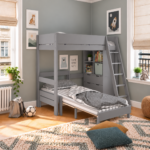 Kids Avenue Estella Grey Highsleeper with Storage and Black Futon - Image 2