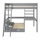 Kids Avenue Estella Grey Highsleeper with Desk, Storage and Silver Sofa Bed - Image 4