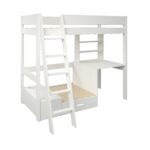 Kids Avenue Estella White Highsleeper with Desk, Storage and Black Sofa Bed - Image 4