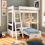 Kids Avenue Estella White Highsleeper with Desk, Storage and Black Sofa Bed - Image 2