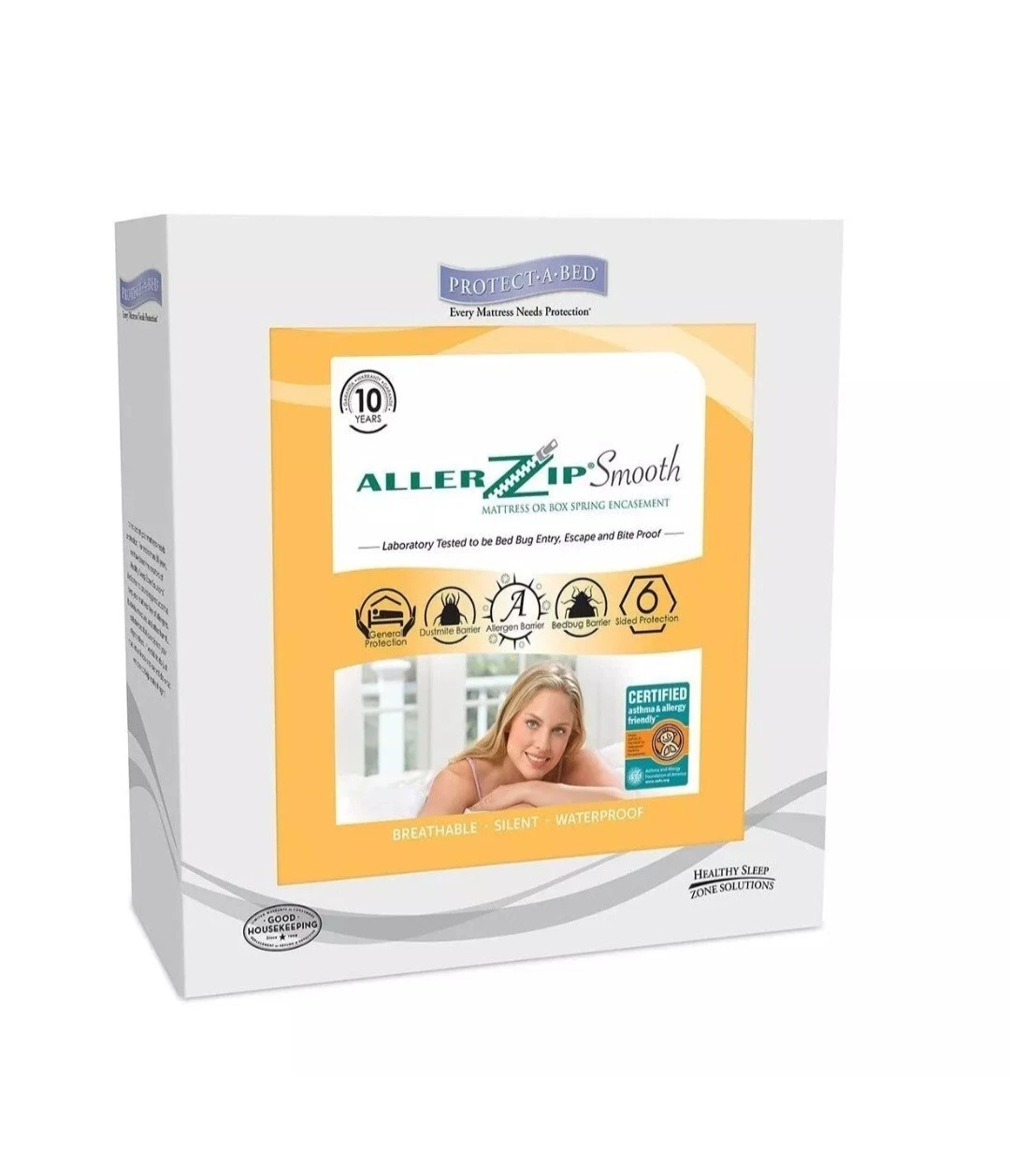 Protect-A-Bed Allerzip 4ft Smooth Encasement Mattress Protector