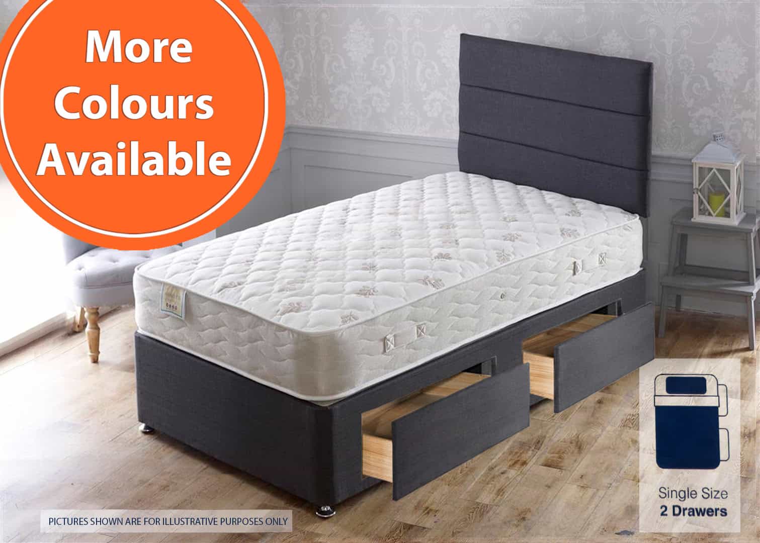 Apollo 2ft6 Aphrodite 2 Drawer Bed