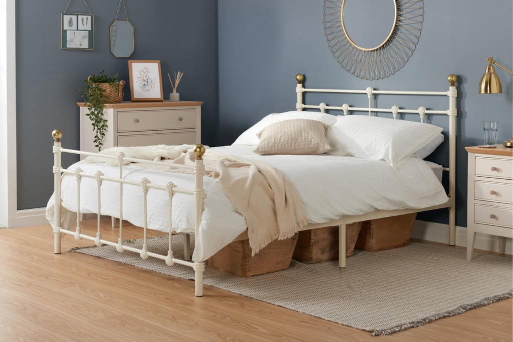 4ft6 Atlas Bedframe – Cream
