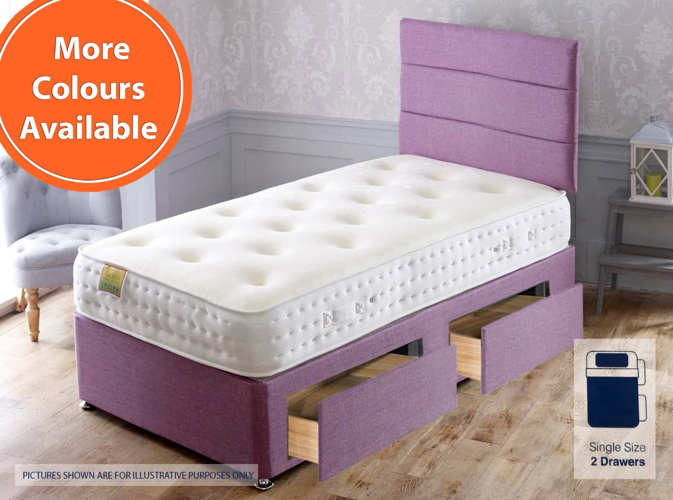 Apollo 2ft6 Calypso 2 Drawer Bed