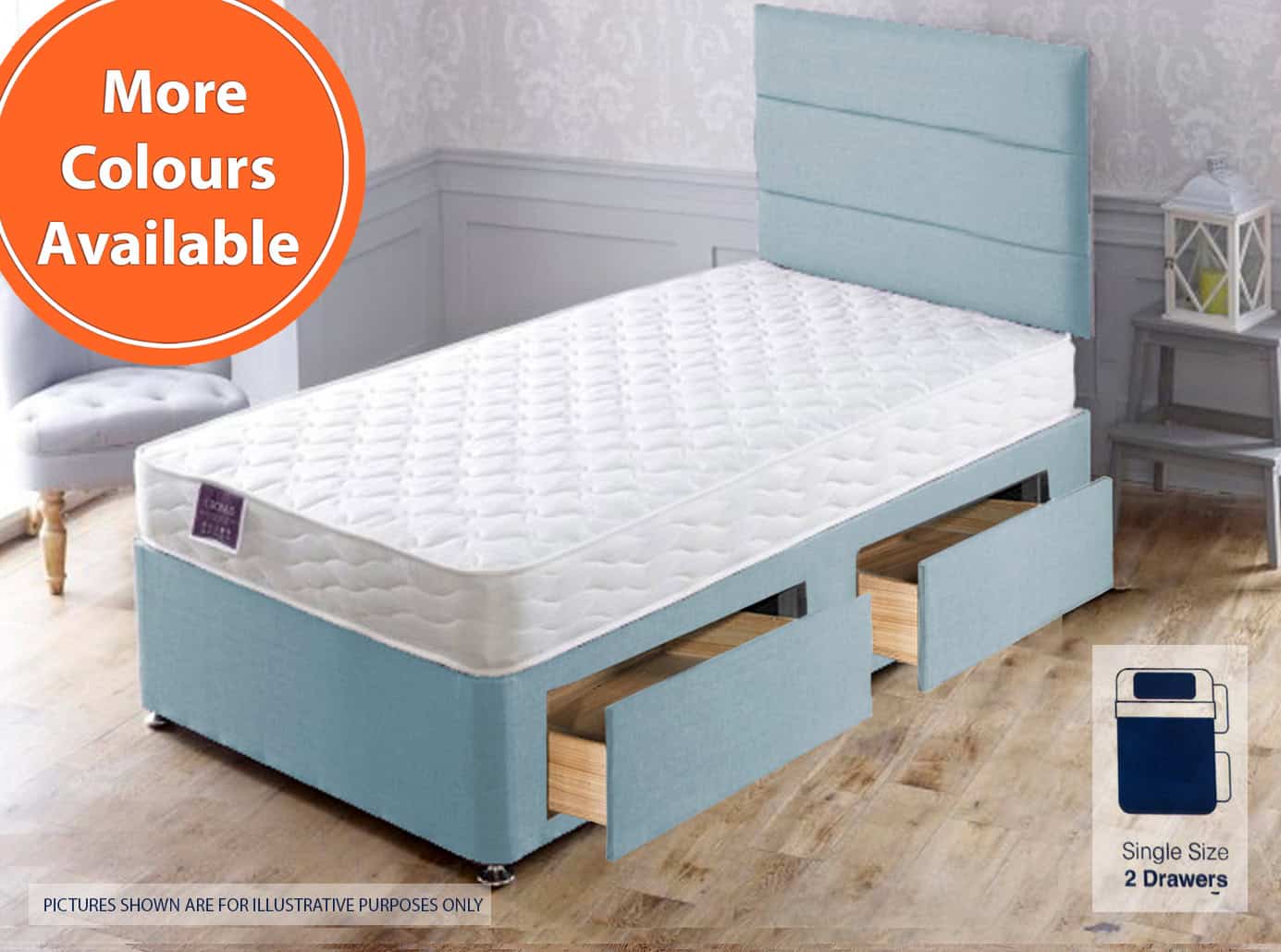 Apollo 2ft6 Cronus 2 Drawer Bed