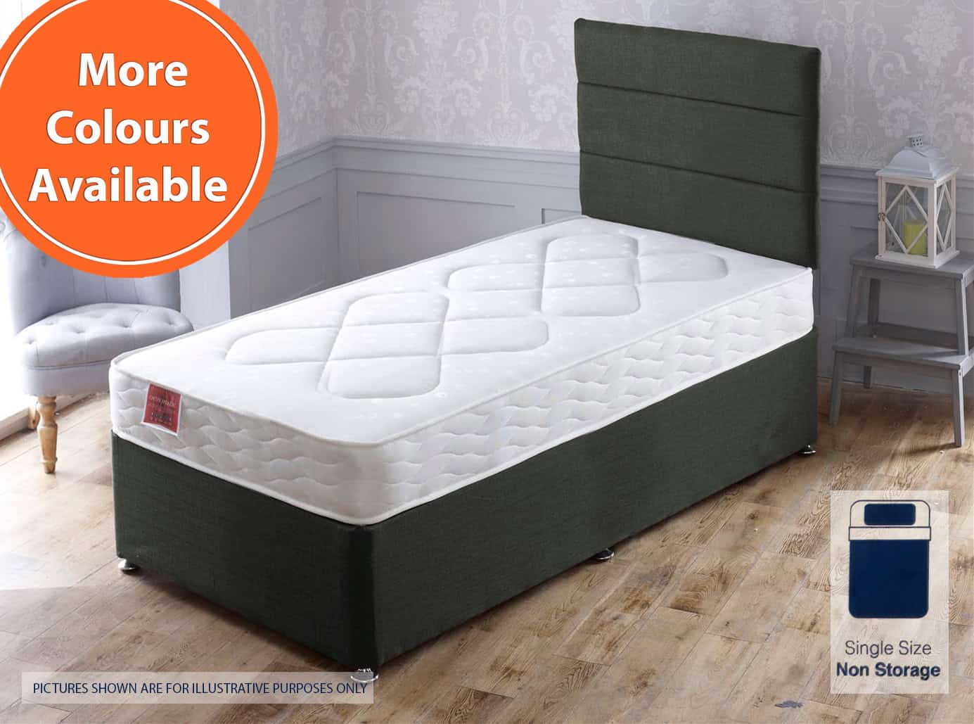 Apollo 2ft6 Damask Bed