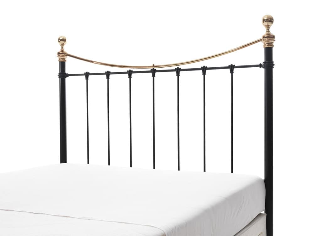 4ft Ethan Black & Brass Headboard