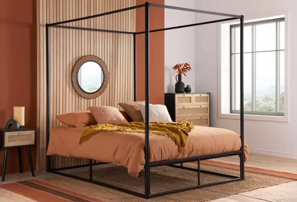 4ft Farringdon Four Poster Bedframe – Black