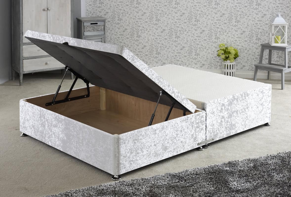 Apollo 4ft Glitz Ice White Jumbo Ottoman Base