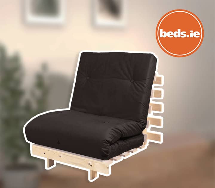 2ft6 Mito Futon Bed with Black Mattress