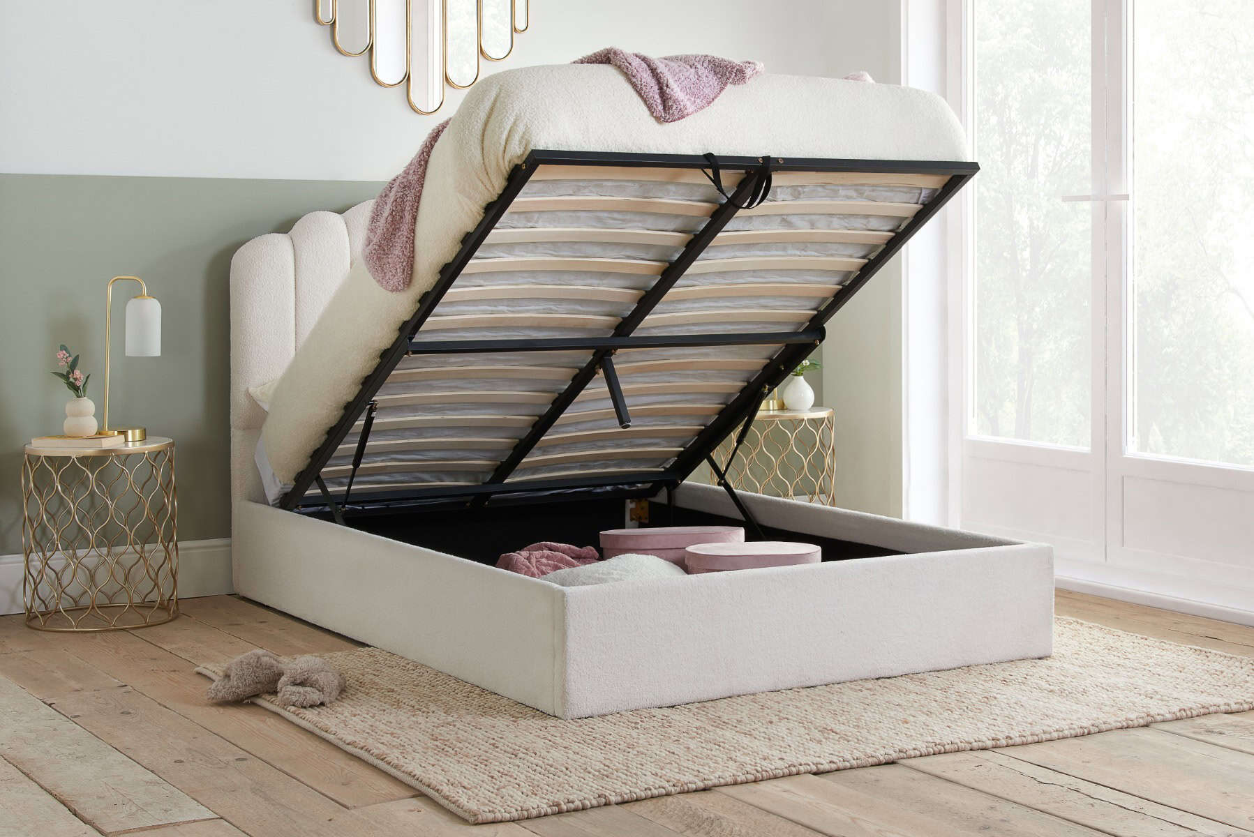 Monaco 5ft Ottoman Bedframe – White