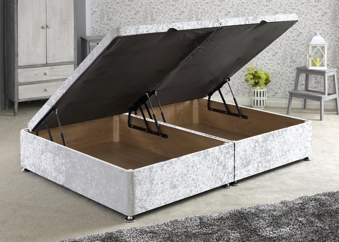 Apollo 6ft Glitz Ice White Side Ottoman Base | Buy Online | Beds.ie