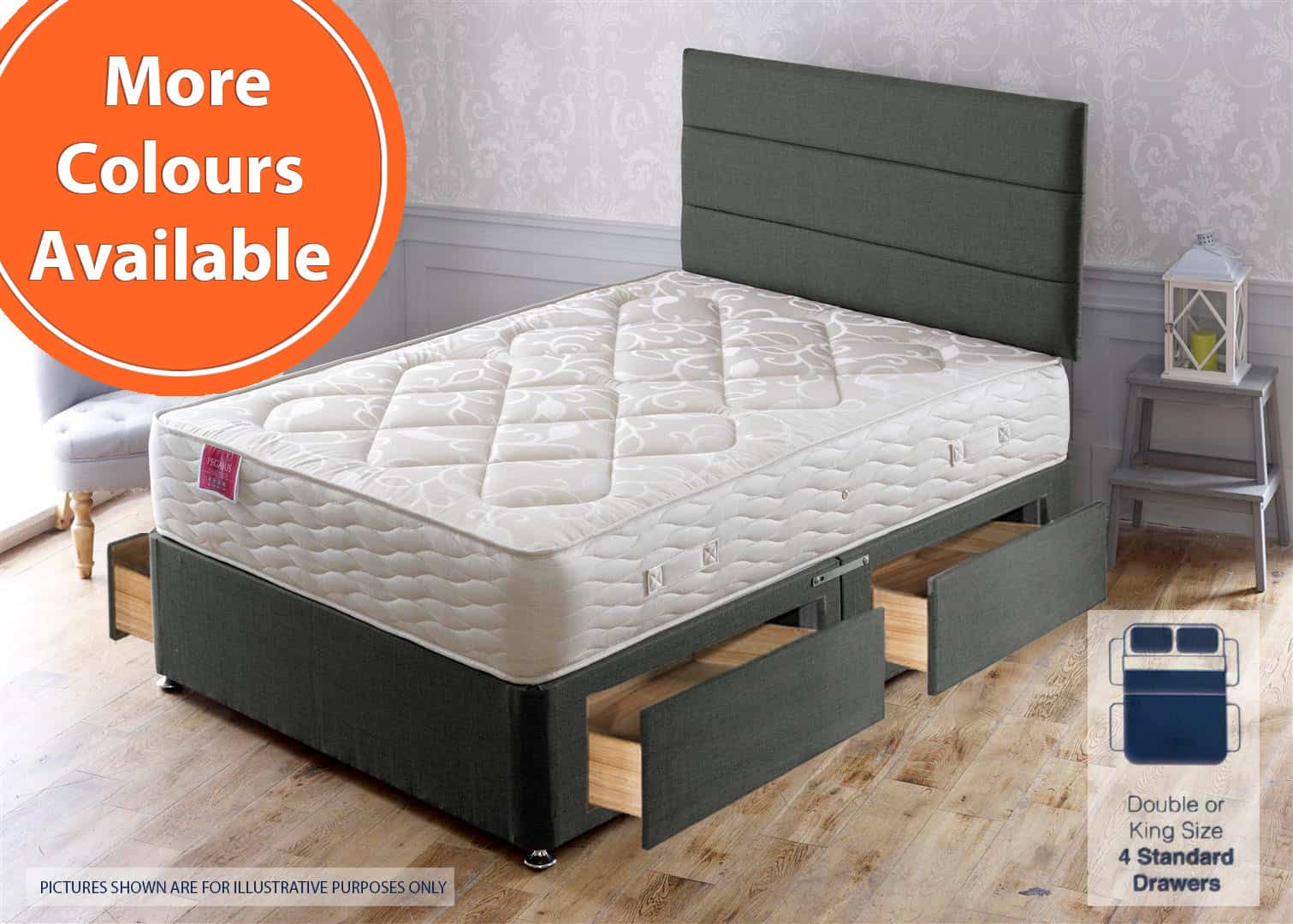 Apollo 4ft6 Pegasus 4 Drawer bed