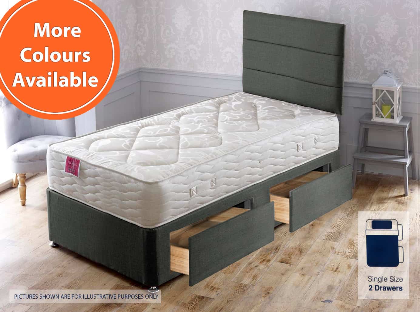 Apollo 3ft Pegasus 2 Drawer bed