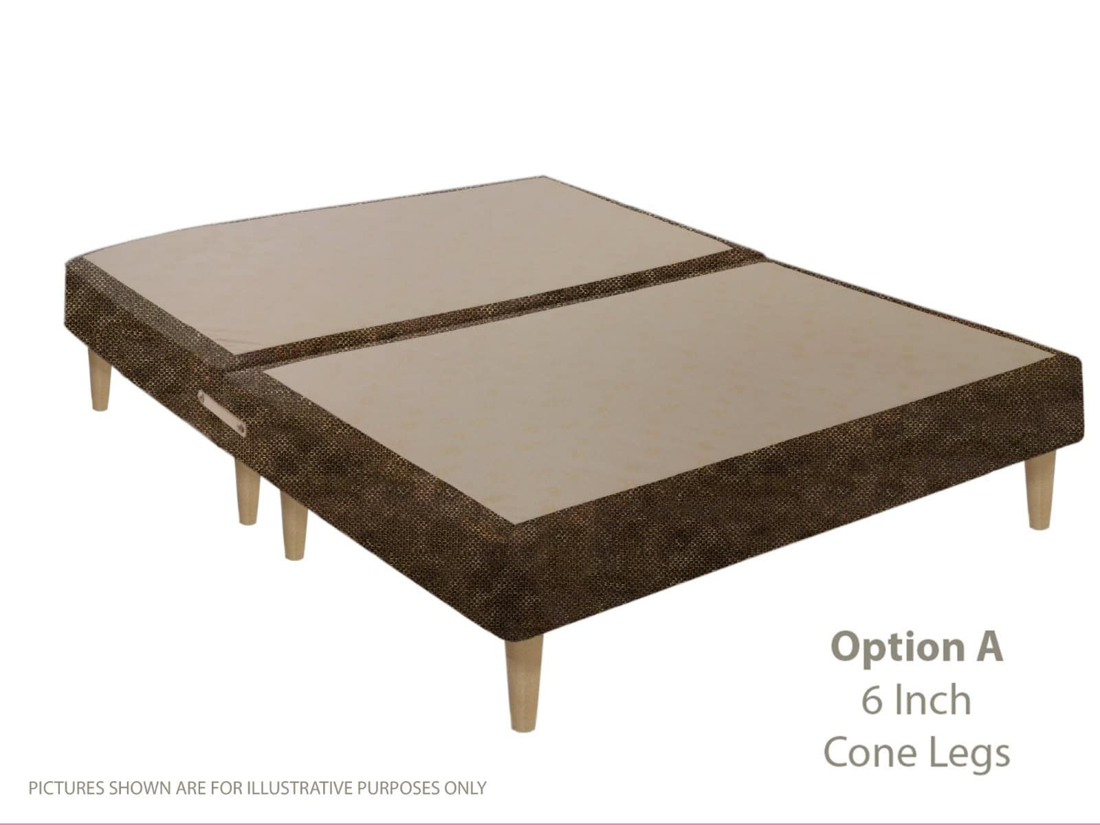 Apollo 6ft Brown Shallow Divan Base on Legs