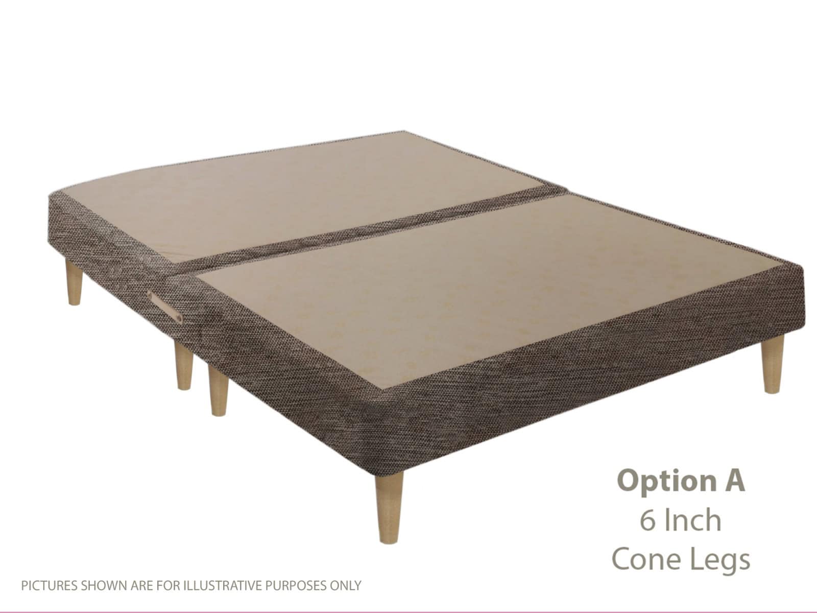 Apollo 4ft6 Grey Shallow Divan Base on Legs