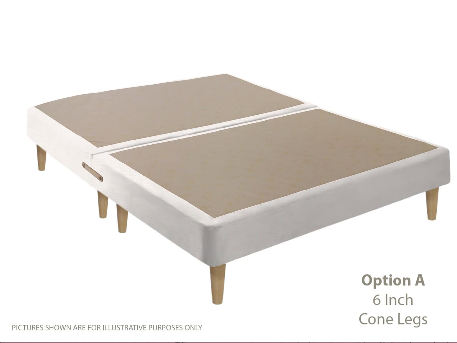 Apollo 4ft White Shallow Divan Base on Legs