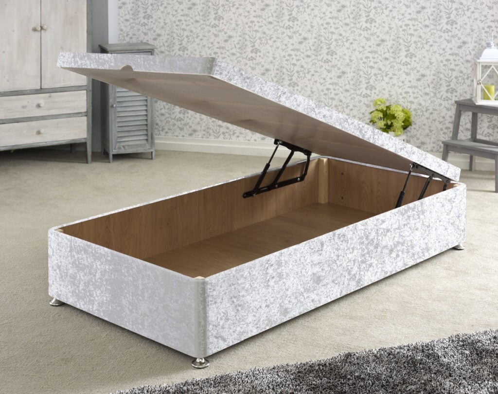 Apollo 3ft Glitz Ice White Front Opening Ottoman Base