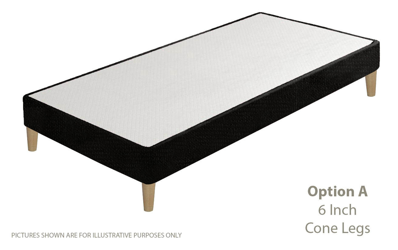 Apollo 3ft Black Shallow Divan Base on Legs