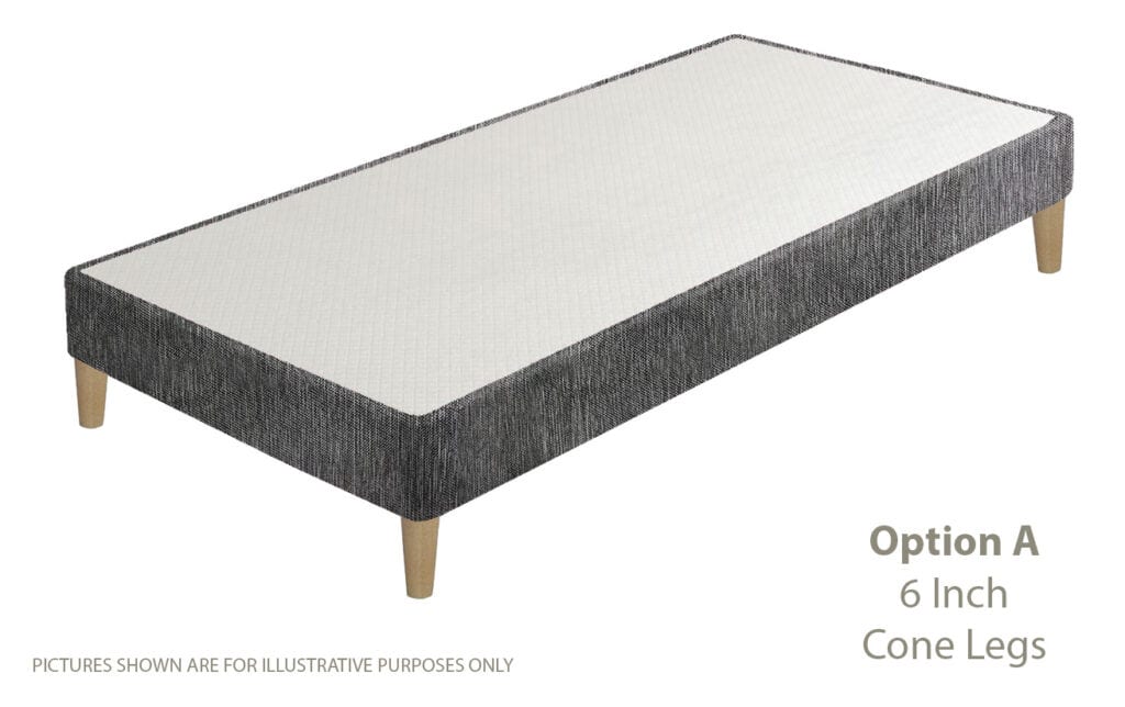 Apollo 3ft Grey Shallow Divan Base on Legs