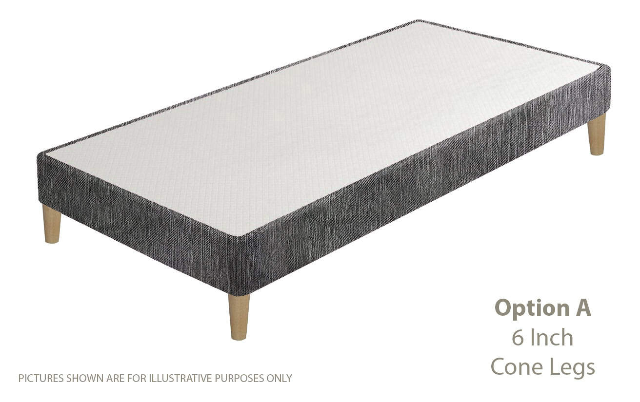 Apollo 3ft Grey Shallow Divan Base on Legs