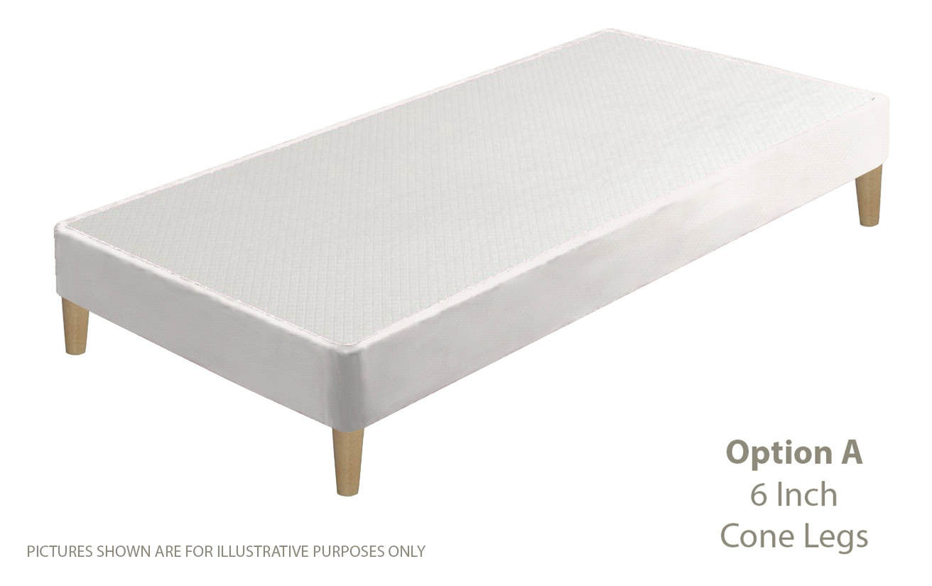 Apollo 3ft White Shallow Divan Base on Legs