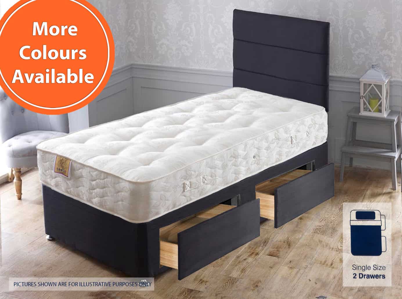 Apollo 2ft6 Super Ortho 2 Drawer Bed