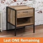 Urban Rustic 1 Drawer Bedside Cabinet - Image 2
