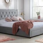 5ft Woodbury Drawer Bed - Grey Velvet - PRICE DROP! - Image 1
