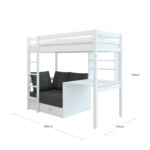 Thuka Hit 8 Highsleeper with Desk and Black Futon - Image 4
