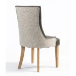 Jenna Two Tone Dining Chair - Nutmeg PU & Natural Chenille - Image 3