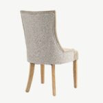 Jenna Two Tone Dining Chair - Mink PU & Natural Chenille - Image 3