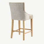 Jenna Two Tone Bar Stool - Mink PU & Natural Chenille - Image 3