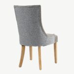 Jenna Two Tone Dining Chair - Steel PU & Grey Chenille - Image 3