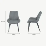 Anglia Dining Chair - Antique Grey PU - Image 3