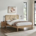 Limelight Giselle 4ft6 Rattan Bedframe - Oak - Image 1