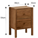 Limelight 2 Drawer Bedside Table - Oak - Image 2