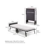 Jaybe Rollaway 2ft6 Folding Bed with e-Fibre Mattress - 125801 - Image 3
