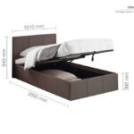 Berlin 3ft Ottoman in Grey Fabric - Image 4