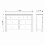 Rathlin 3 Over 4 Drawer Chest - White - Image 2
