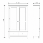 Rathlin 2 Door Wardrobe - Grey - Image 2