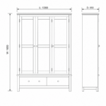 Rathlin 3 Door Wardrobe - Grey - Image 2