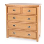 Honey B Newbury 5 Drawer Chest - Oak - Image 2