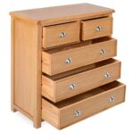Honey B Newbury 5 Drawer Chest - Oak - Image 3