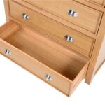 Honey B Newbury 5 Drawer Chest - Oak - Image 4