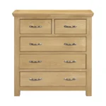 Honey B Manhattan 5 Drawer Chest - Oak - Image 3