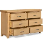 Honey B Sligo 6 Drawer Chest - Oak - Image 3