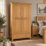 Honey B Sligo 2 Door 1 Drawer Wardrobe - Oak - Image 3