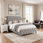 Kensington 4ft6 Ottoman Bedframe - Light Grey - Image 2